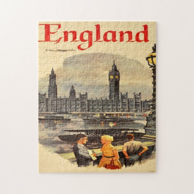 Puzzle Vintage Big Ben London Inglaterra Vacaciones europ (Vertical)