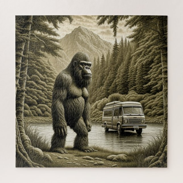 Puzzle Vintage Bigfoot y RV Camper (Vertical)