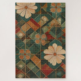 Puzzle Vintage Bloom Mosaic – Timeless Floral Geometry