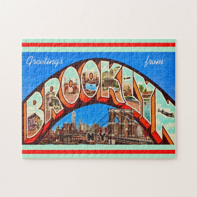 Puzzle Vintage Brooklyn NY 11x14  (Horizontal)