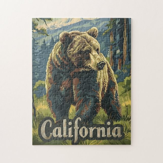 Puzzle Vintage California Brown Bear (Vertical)