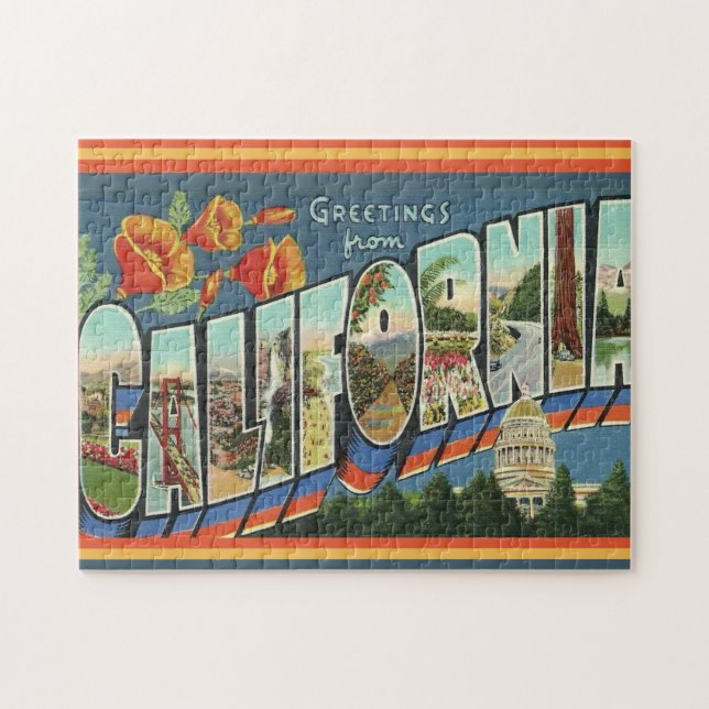 Puzzle Vintage California Greeting (Horizontal)