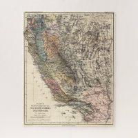 Vintage California Historic Map USA