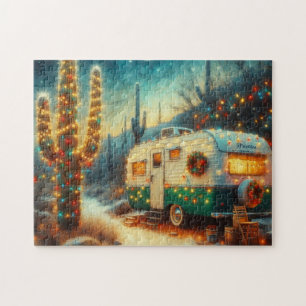 Puzzle Vintage Camper Navidades en el desierto Saguaro Ca