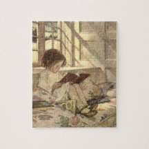 Vintage Child Reading a Book, Jessie Willcox Smith