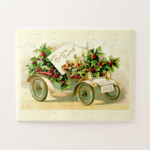 Puzzle Vintage Christmas Car