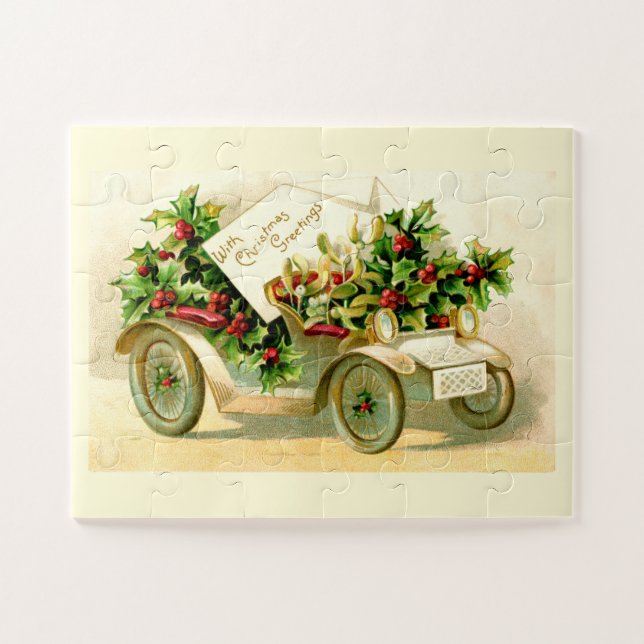Puzzle Vintage Christmas Car (Horizontal)