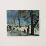 Puzzle Vintage Christmas, Central Park en Winter Glackens<br><div class="desc">Central Park en invierno (c.1905) de William Glackens. Glackens era un pintor realista muy influenciado por el impresionismo. Este bonito cuadro de arte impresionista es un antiguo diseño navideño de Feliz Navidad en el que los niños se divierten mientras juegan y trinan en la nieve en invierno. Algunos árboles y...</div>