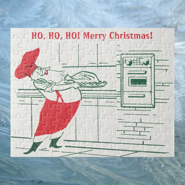 Puzzle Vintage Christmas, Santa Claus Chef y Turquía (Subido por el creador)