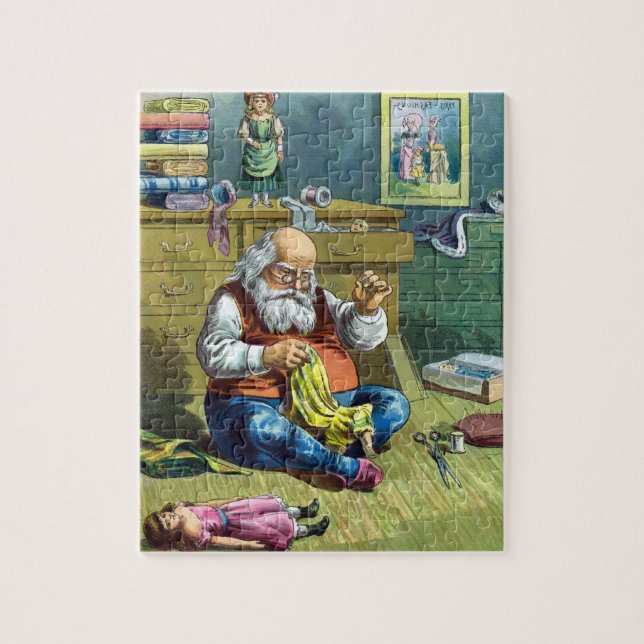 Puzzle Vintage Christmas, Santa Claus haciendo muñecas de (Vertical)