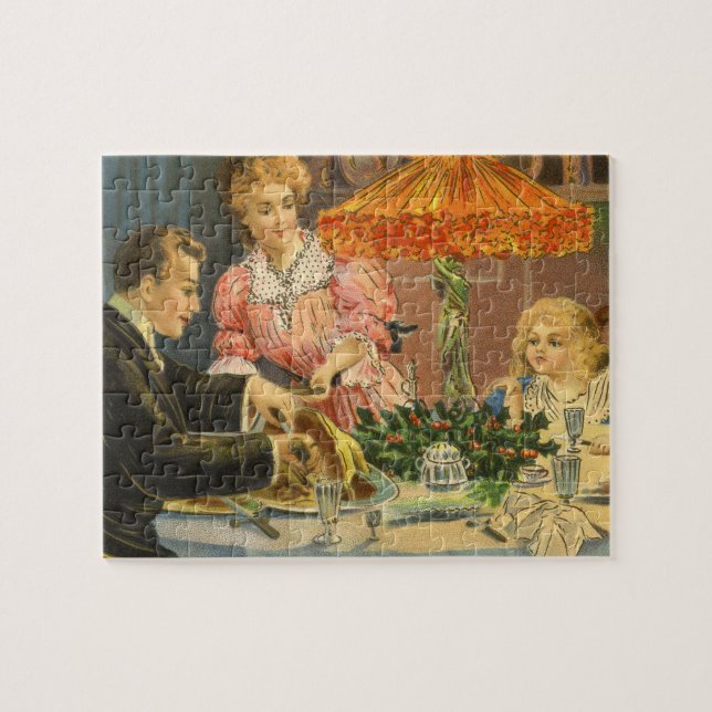 Puzzle Vintage Christmas, Victorian Family Dinner (Horizontal)