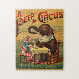 Puzzle Vintage Circus Illustration Art Old Antique