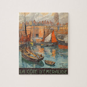 Puzzle Vintage Cote d'Emeraude Saint Malo Port