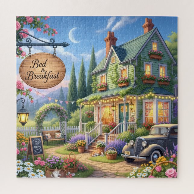Puzzle Vintage Cottage Bed & Breakfast Garden (Vertical)