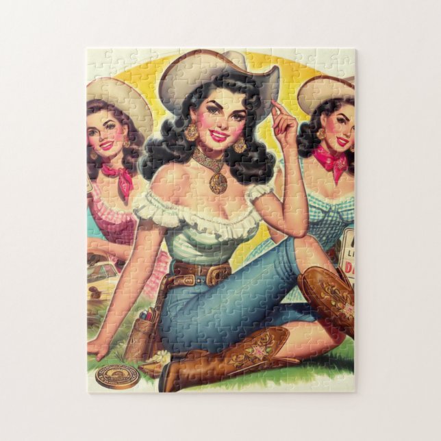 Puzzle Vintage Country Chicas (Vertical)