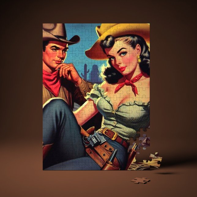 Puzzle Vintage Cowboy y Cowgirl (Subido por el creador)