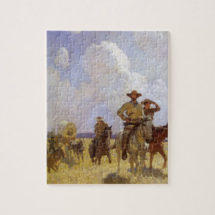 Puzzle Vintage Cowboys, The Parkman Outfit de NC Wyeth