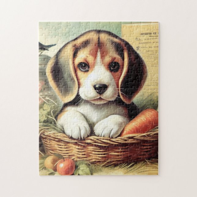 Puzzle Vintage Cute Beagle Puppy (Vertical)