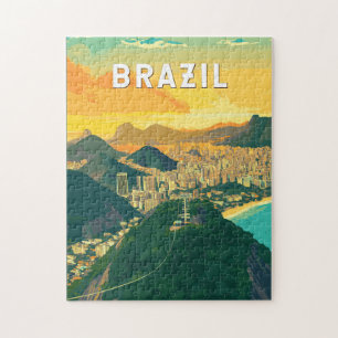Puzzle Vintage de arte de viajes en Ilustracion de Brasil