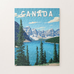 Puzzle Vintage de arte de viajes en Ilustracion de Canadá