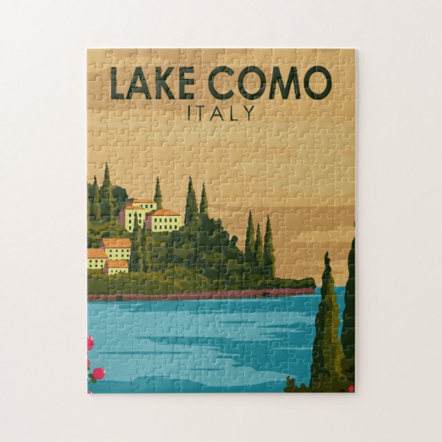 Puzzle Vintage del Lago Como Italia (Vertical)