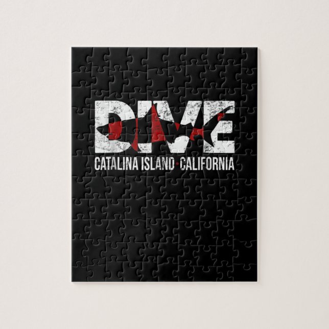 Puzzle Vintage Dive Catalina Island California Gift (Vertical)