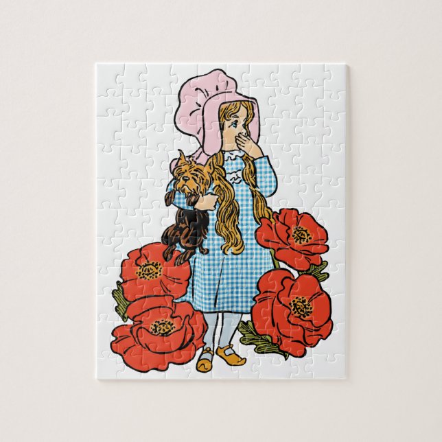 Puzzle Vintage El mago de Oz, Dorothy, Flores de amapola  (Vertical)