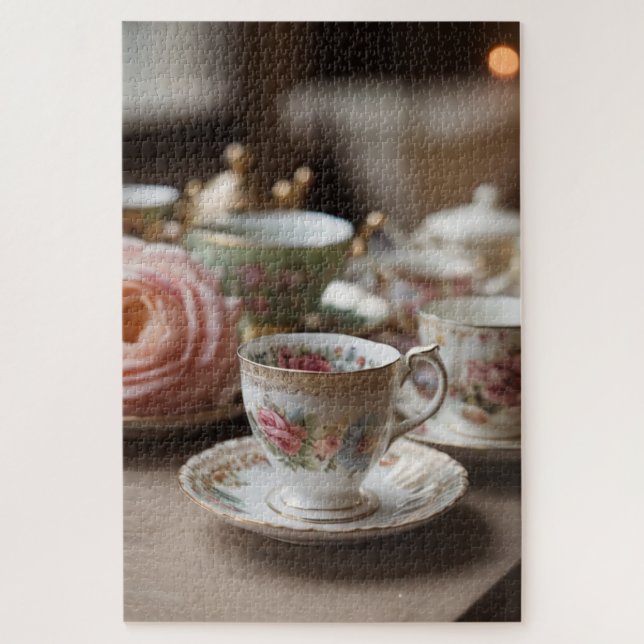 Puzzle Vintage Elegant Teacup (Vertical)