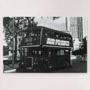 Puzzle Vintage England Londres bus de dos pisos