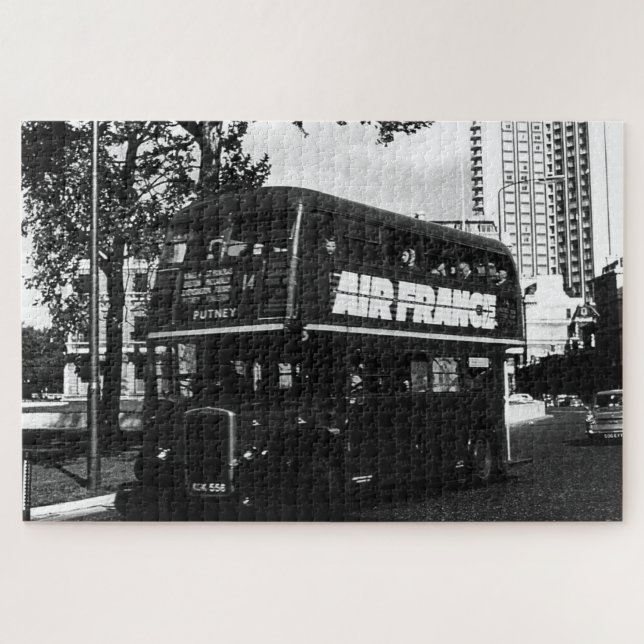 Puzzle Vintage England Londres bus de dos pisos (Horizontal)