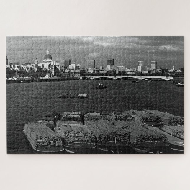 Puzzle Vintage England Londres Thames Skyline (Horizontal)