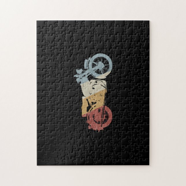 Puzzle Vintage estilo retro de motocicleta (Vertical)