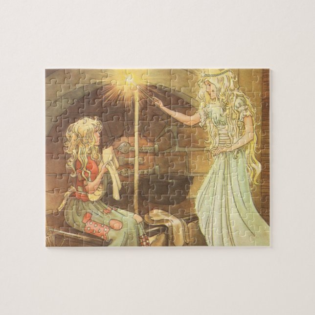 Puzzle Vintage Fairy Tale, Cinderella and Fairy GodMom (Horizontal)