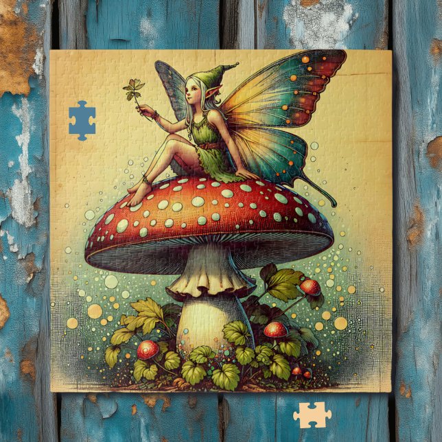 Puzzle Vintage Fairy y Mushrooms (Subido por el creador)