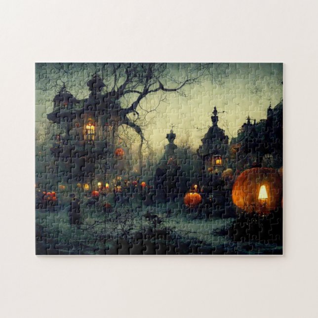 Puzzle Vintage Fantasy Spooky Noche Halloween (Horizontal)