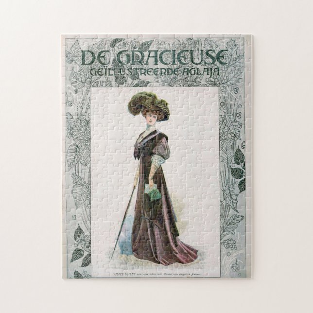 Puzzle Vintage Fashion Ilustracion Lady With Cane (Vertical)