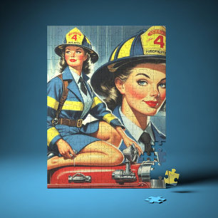 Puzzle Vintage Femenina Bombero