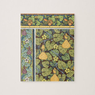 Puzzle Vintage Floral Art Nouveau Vegetables, Gourds