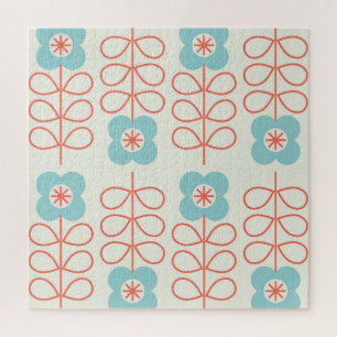 Puzzle Vintage floral geométrica de estilo nórdico.