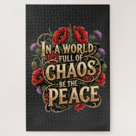 Puzzle Vintage Floral Typography Peace