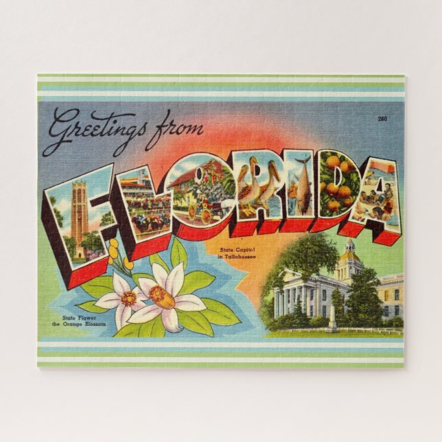 Puzzle Vintage Florida Greeting (Horizontal)