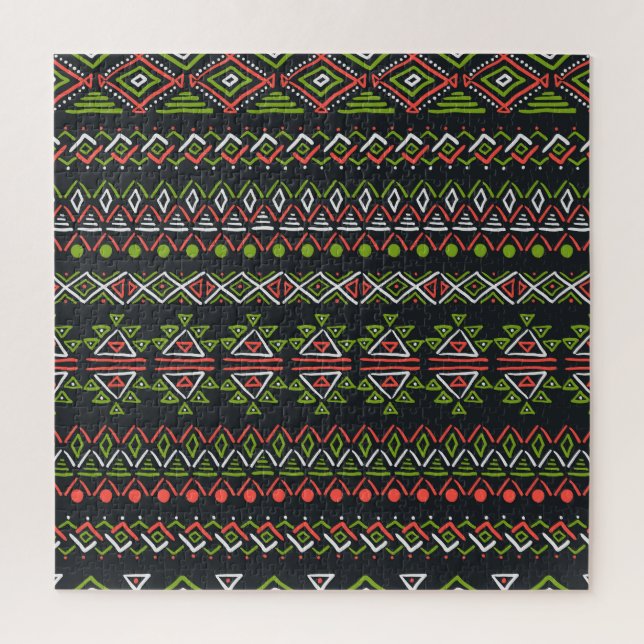 Puzzle Vintage geométrico: conjunto de patrones sin costu (Vertical)