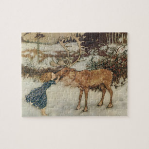 Puzzle Vintage Gerda y el Reno por Edmund Dulac
