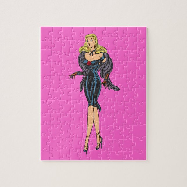 Puzzle Vintage Glamour Chica Retro Blonde Pinup (Vertical)