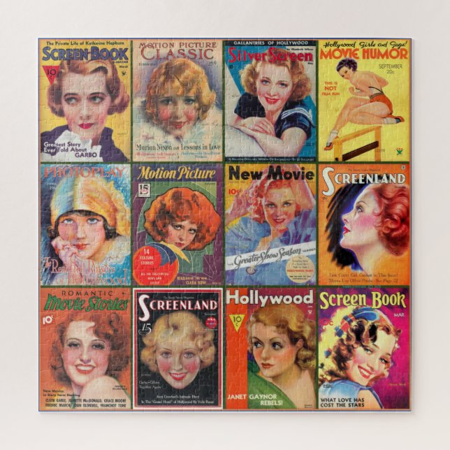 PUZZLE VINTAGE GOLDEN AGE MOVIE MAGAZINES (Vertical)