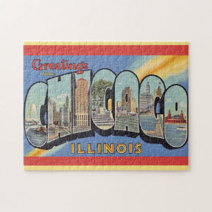 Puzzle Vintage Greeting de Chicago