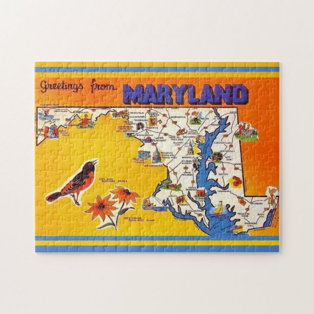 Puzzle Vintage Greeting de Maryland (Horizontal)