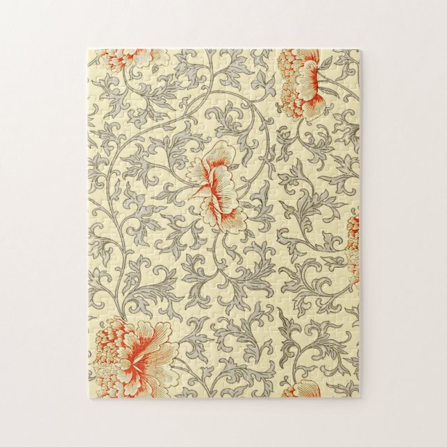 Puzzle Vintage Gris Gris Gris Botánico Floral (Vertical)