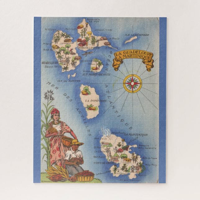 Puzzle Vintage Guadeloupe Martinique (Vertical)