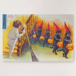 Puzzle Vintage Halloween Black Cats